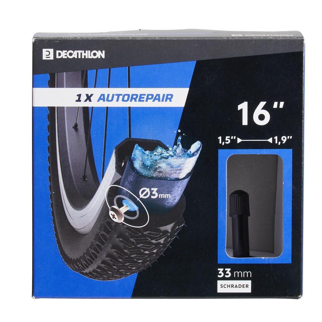 16 x 1.5/1.9 Self-Repairing Schrader Inner Tube, No Color, medium