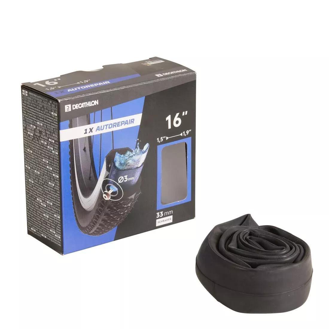 16 x 1.5/1.9 Self-Repairing Schrader Inner Tube, No Color, large image number 2