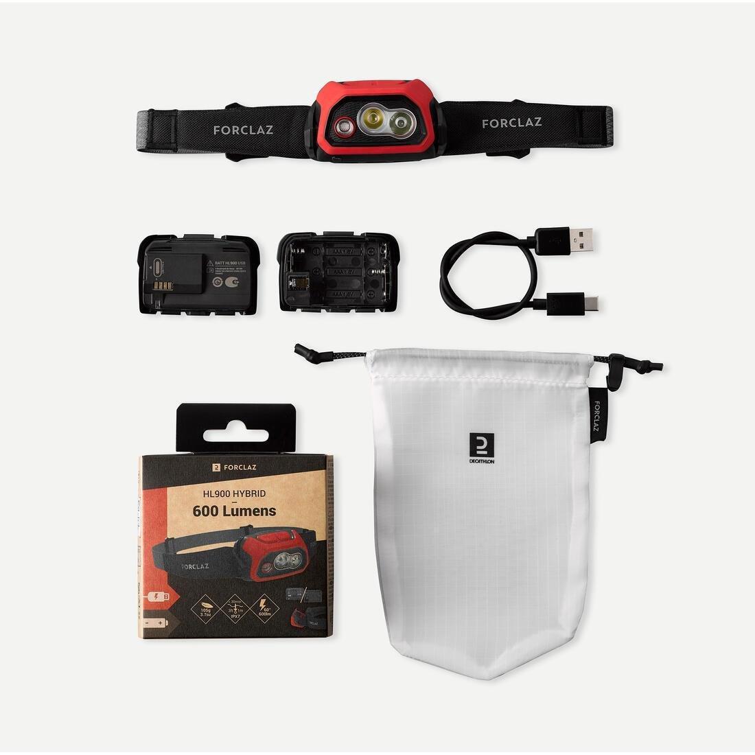 Rechargeable Headlamp - 600 Lumen Hl900 Usb V3, Vermilion, No Color, large image number 8