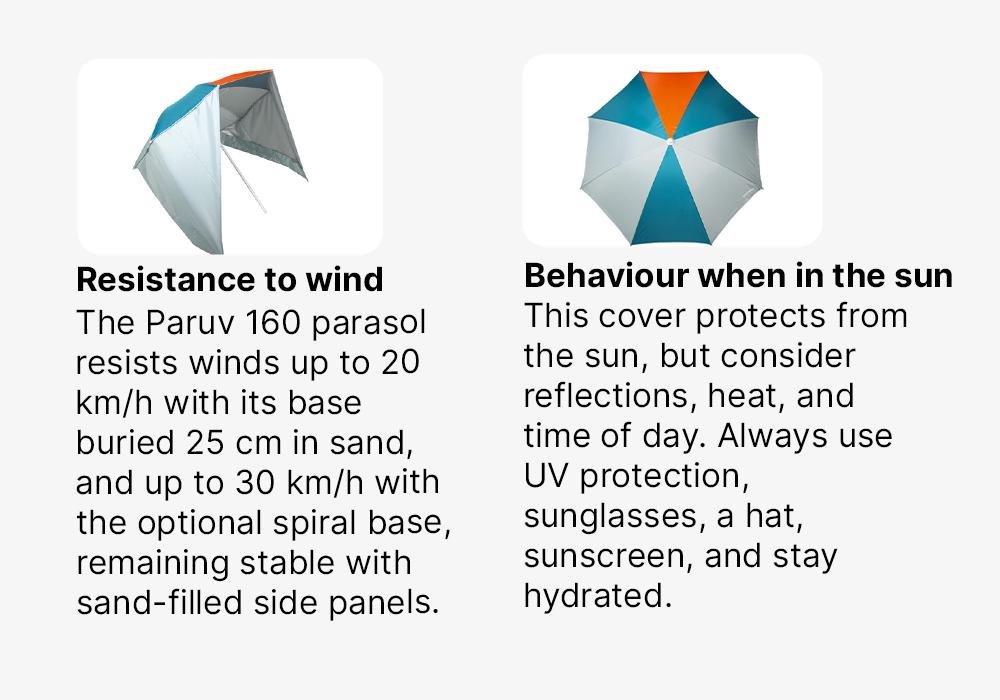 Parasol 2 Person UPF50 PARUV Windstop, Teal Green, No Color, large image number 17