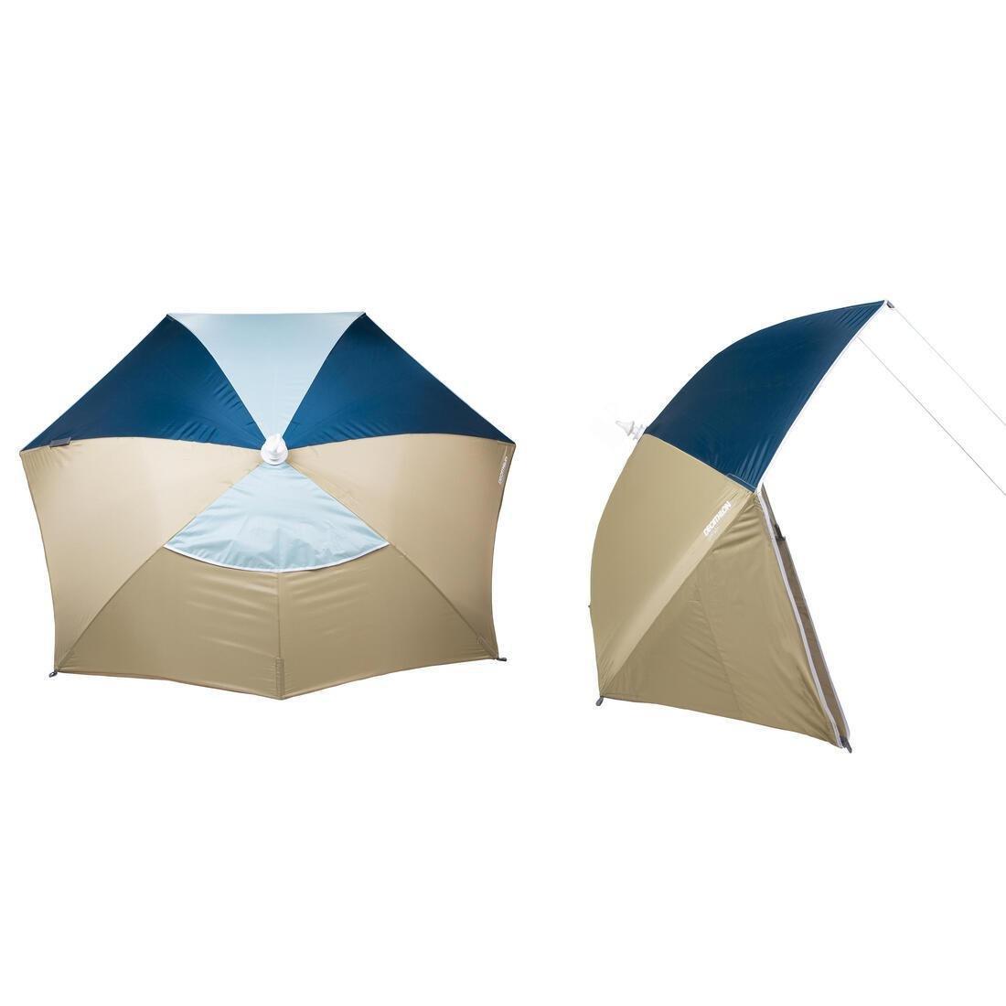 3-person Sun Shelter Beach Parasol UPF50 Iwiko 180, Blue, No Color, large image number 0