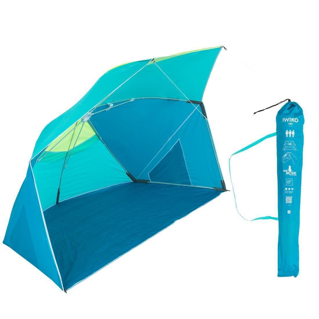 3-person Sun Shelter Beach Parasol UPF50 Iwiko 180, Blue, No Color, large image number 1