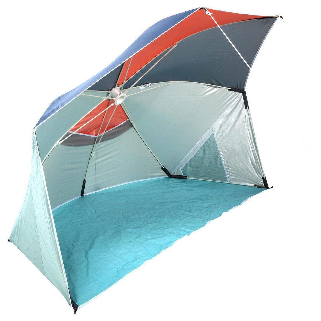 3-person Sun Shelter Beach Parasol UPF50 Iwiko 180, Blue, No Color, large image number 3