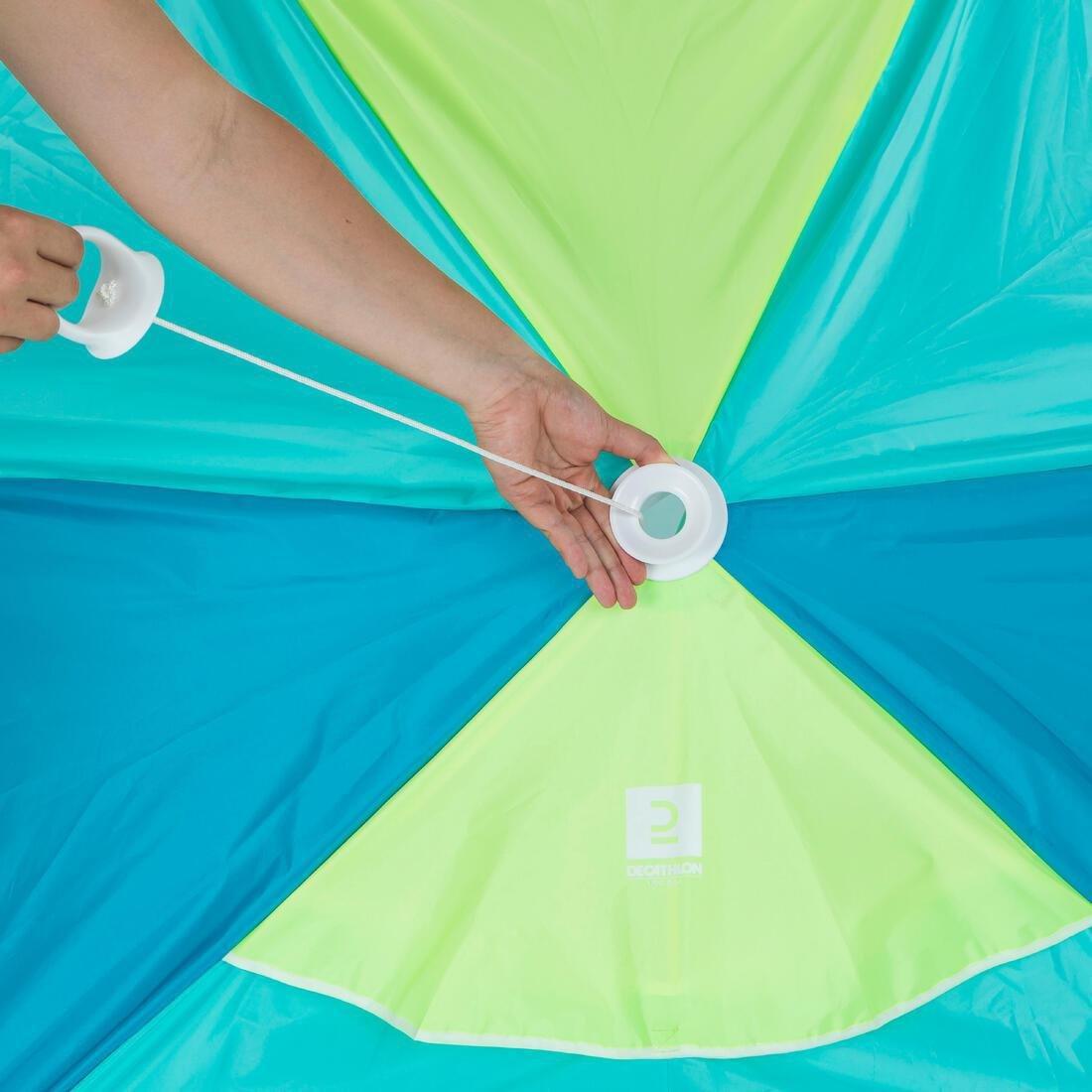 3-person Sun Shelter Beach Parasol UPF50 Iwiko 180, Blue, No Color, large image number 11