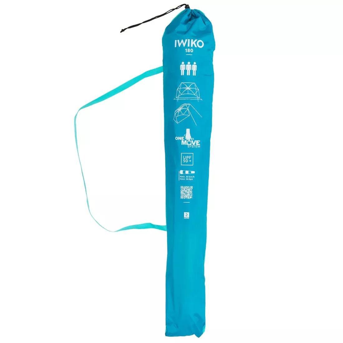 3-person Sun Shelter Beach Parasol UPF50 Iwiko 180, Blue Grey, No Color, large image number 10