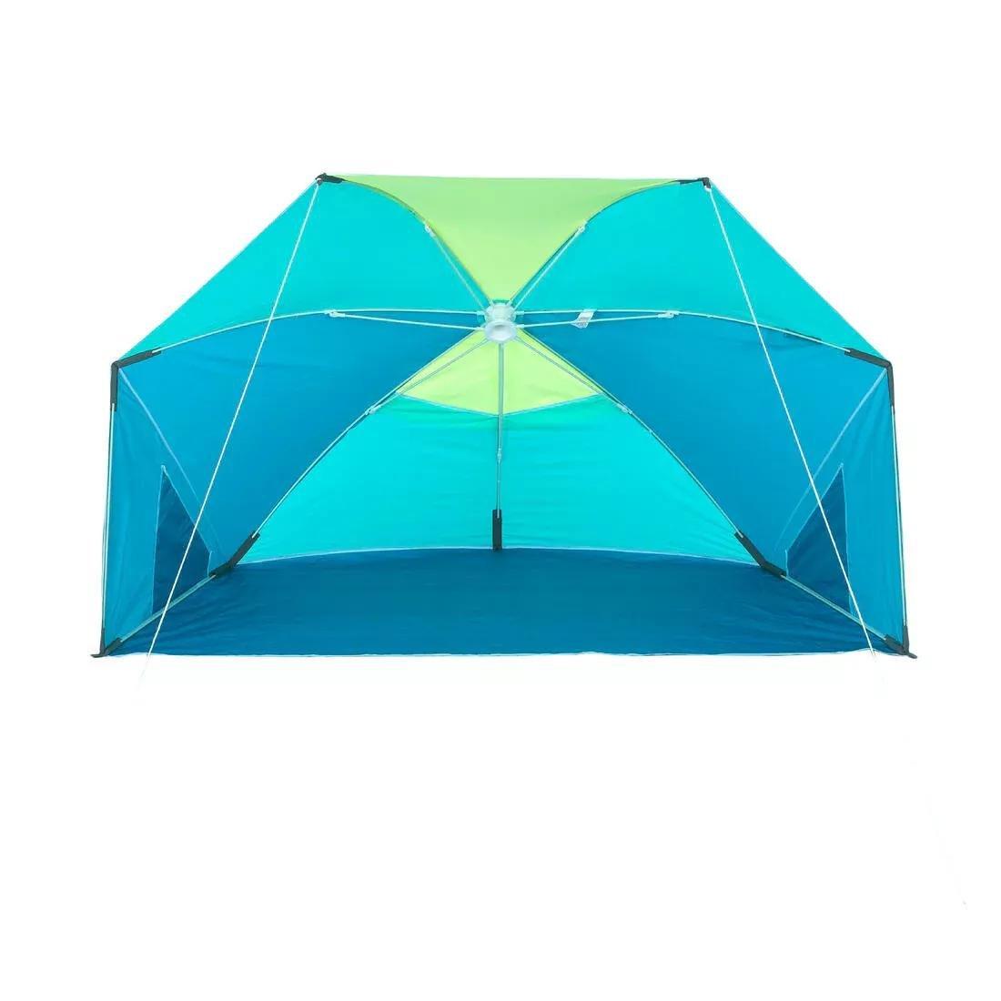 3-person Sun Shelter Beach Parasol UPF50 Iwiko 180, Blue Grey, No Color, large image number 14