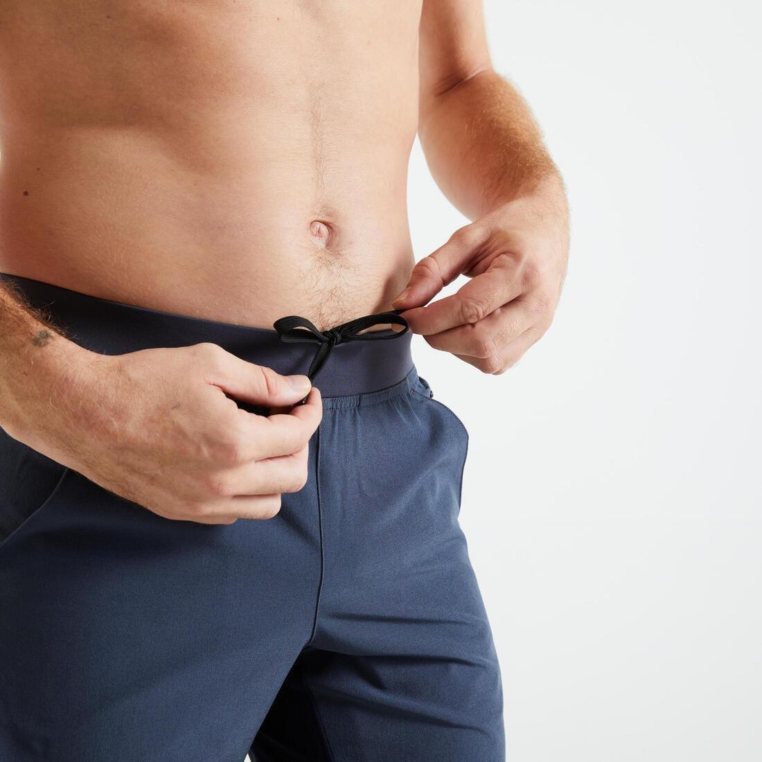 Men's Fitness Zip Pocket Breathable 2-in-1 Shorts, slate grey, No Color, large image number 2