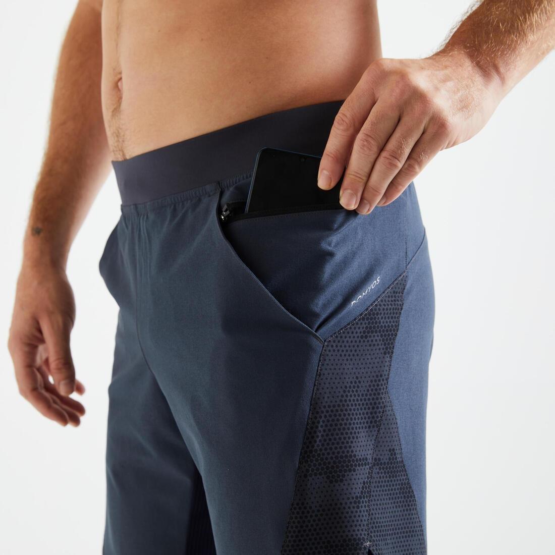 Men's Fitness Zip Pocket Breathable 2-in-1 Shorts, slate grey, No Color, large image number 3