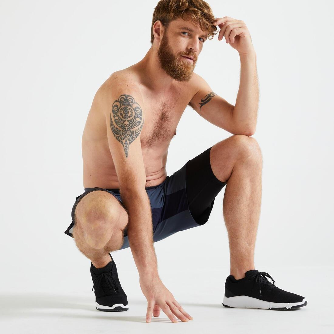 Men's Fitness Zip Pocket Breathable 2-in-1 Shorts, slate grey, No Color, large image number 4