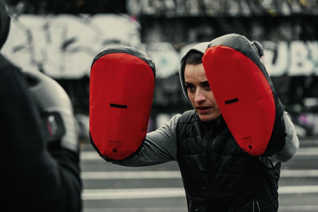 BEIGE Inflatable Boxing Pads Air 100 Twin-Pack - Red/Black, No Color, large image number 6