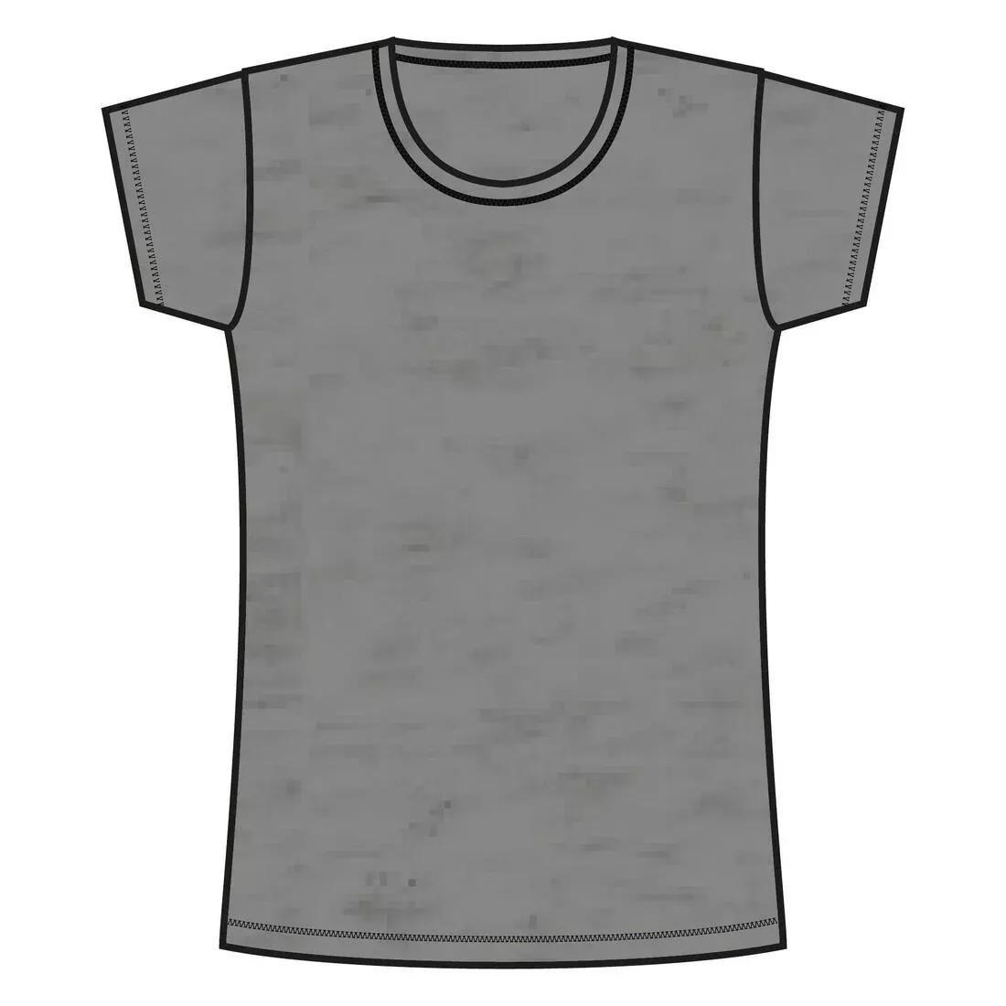 DOMYOS - Women Cotton Fitness T-Shirt, Grey