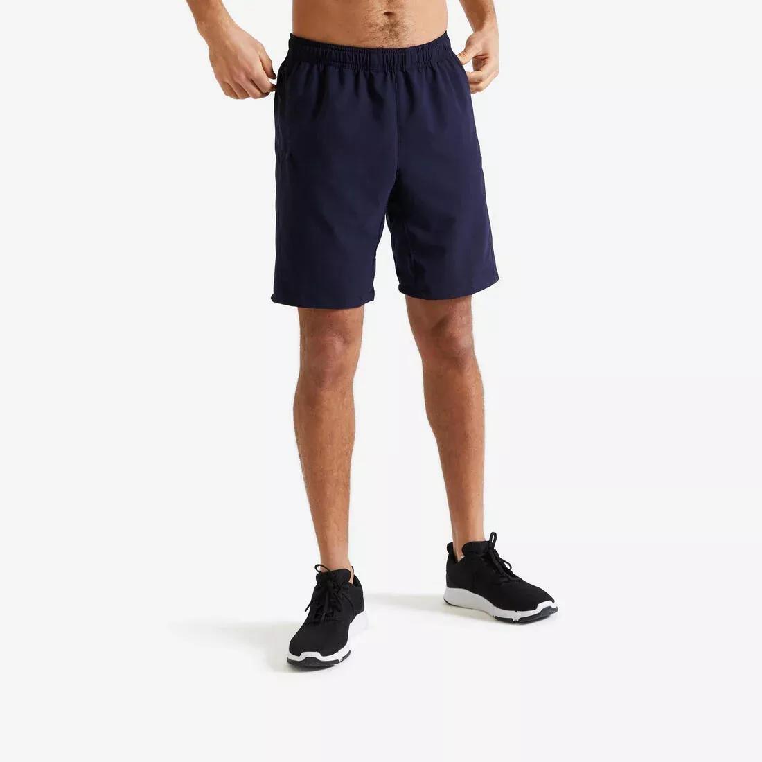 Fitness Training Shorts with Zippe Pockets - Printed, Asphalt Blue, , large image number 2