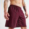 DOMYOS - Fitness Training Shorts with Zippe Pockets - Printed, Asphalt Blue