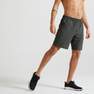 DOMYOS - Fitness Training Shorts with Zippe Pockets - Printed, Asphalt Blue