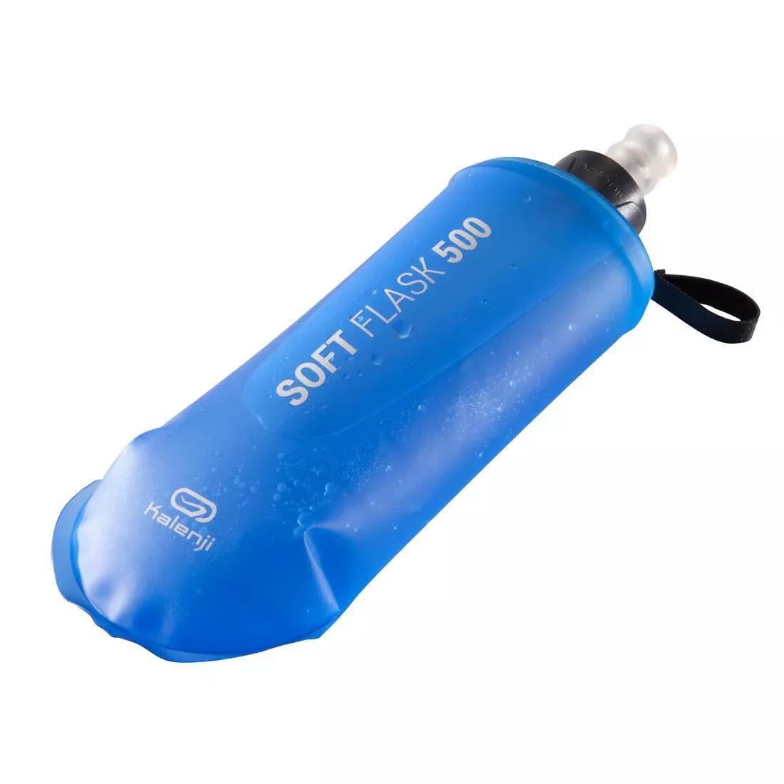 Flexible Trail Running Water Bottle - 500 Ml, Blue, No Color, large image number 0