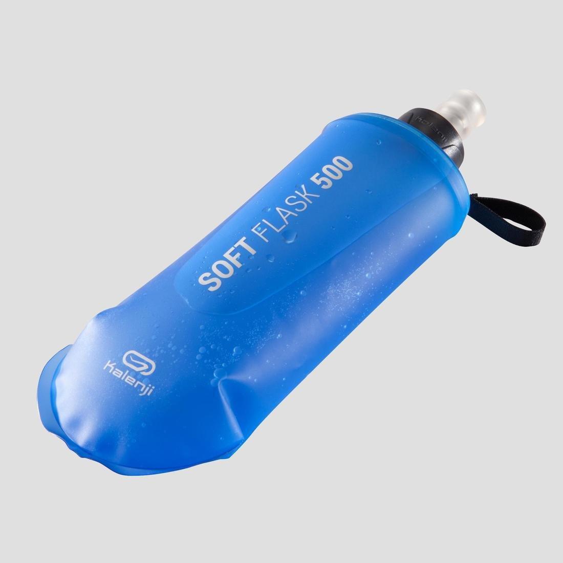 Flexible Trail Running Water Bottle - 500 Ml, Blue, No Color, medium