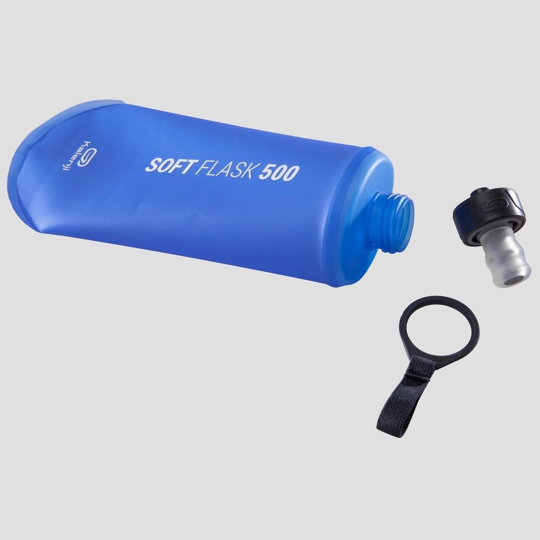 Flexible Trail Running Water Bottle - 500 Ml, Blue, No Color, large image number 3