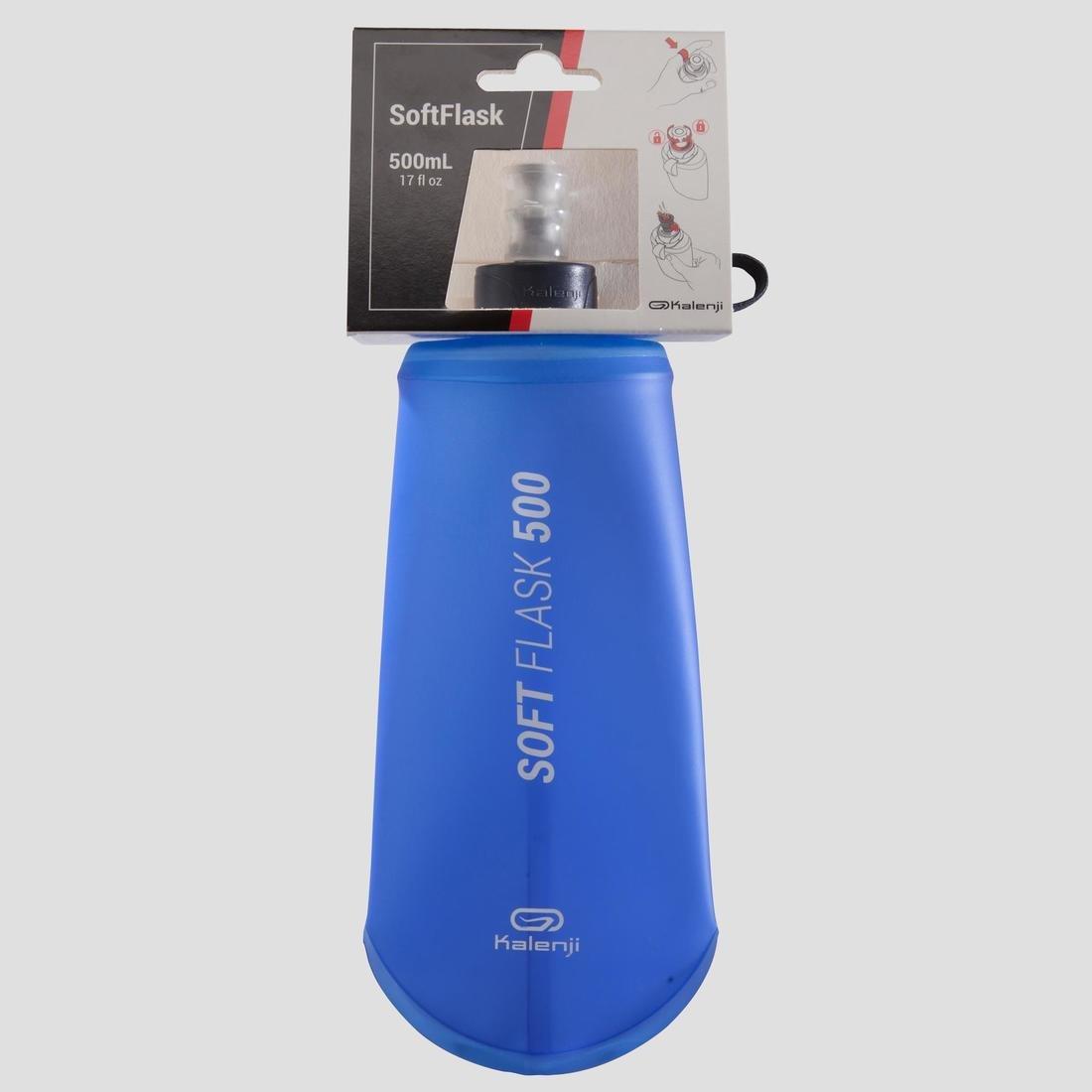 Flexible Trail Running Water Bottle - 500 Ml, Blue, No Color, large image number 8