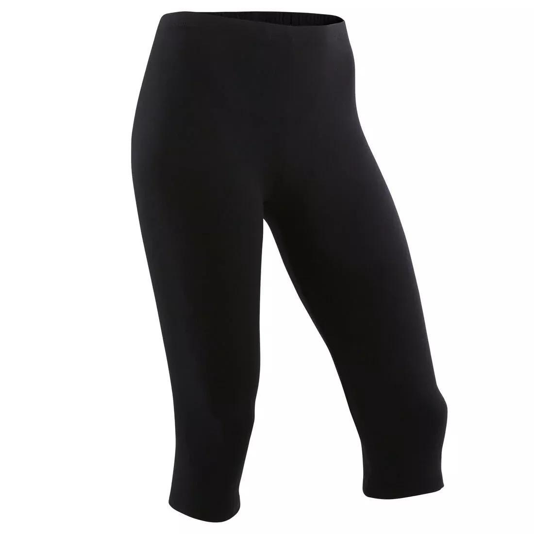 Girls' Basic Cropped Leggings, Black, , large image number 1