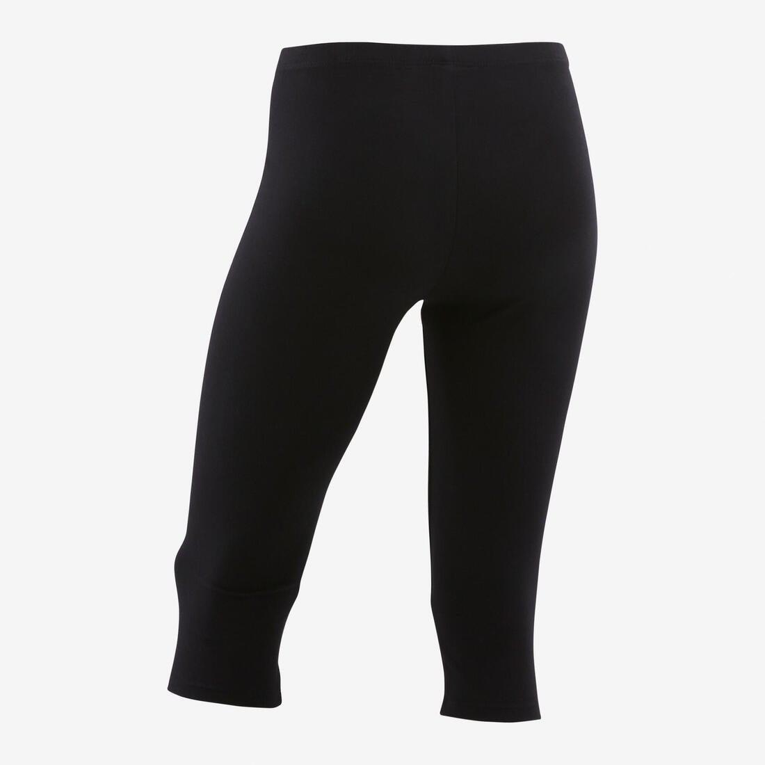 DOMYOS - Girls' Basic Cropped Leggings, Black