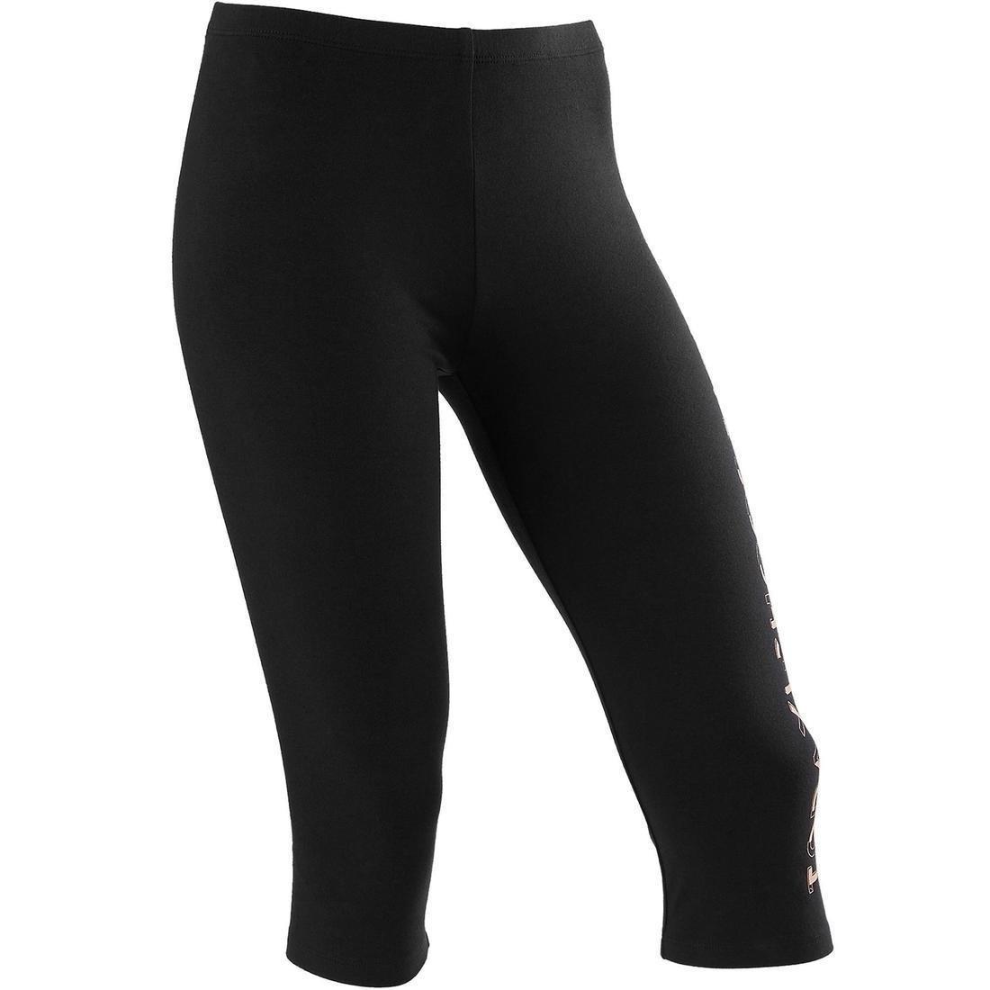 Girls' Basic Cropped Leggings, Black, , large image number 5