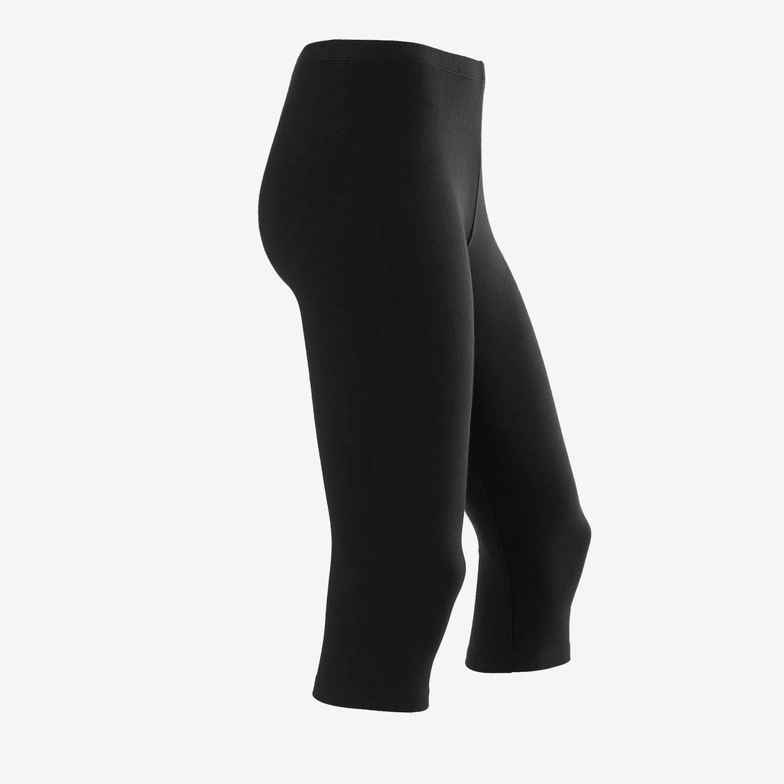 Girls' Basic Cropped Leggings, Black, , large image number 6