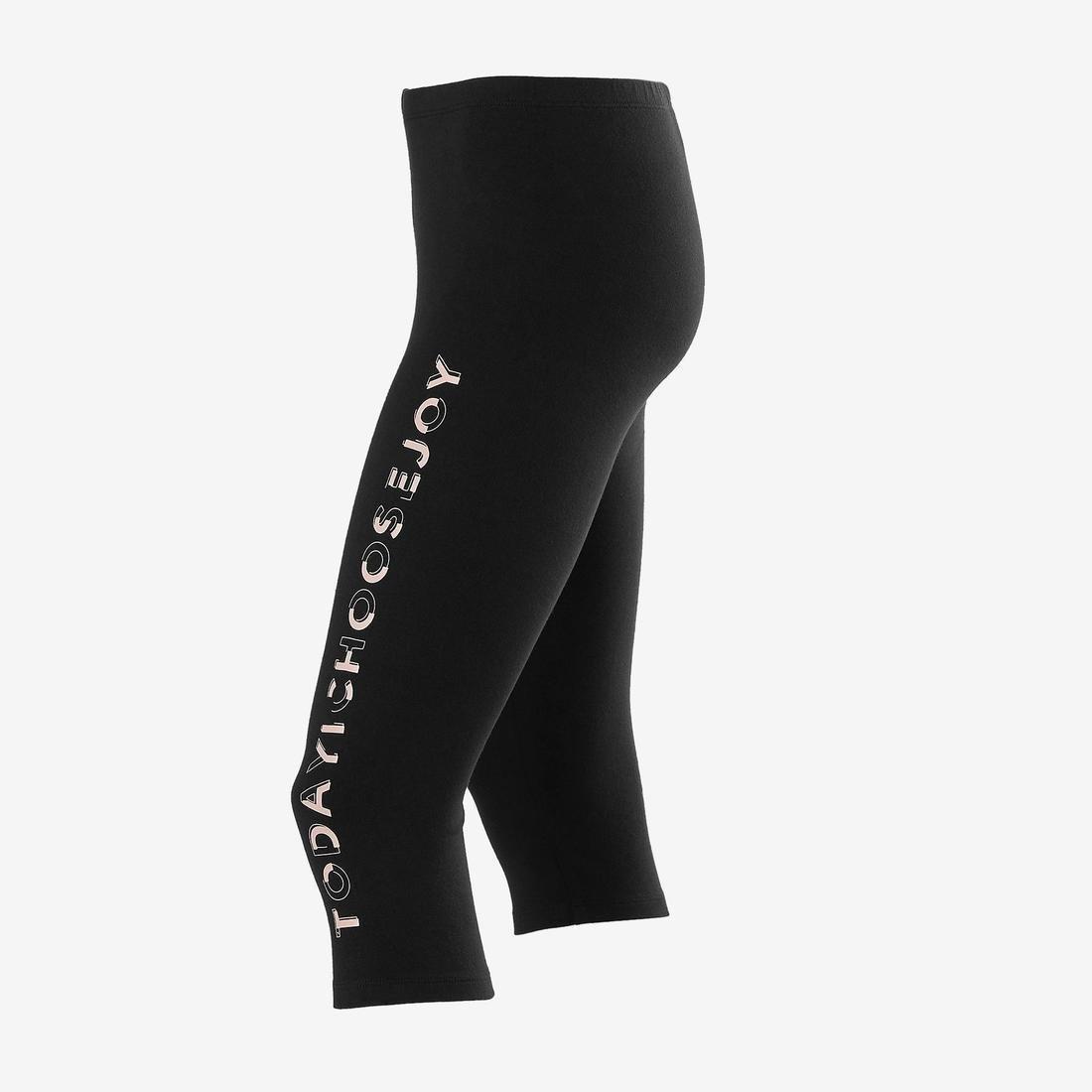 Girls' Basic Cropped Leggings, Black, , large image number 8