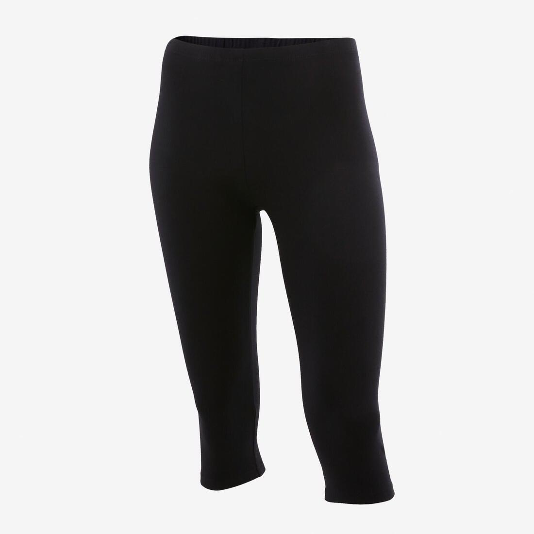 Girls' Basic Cropped Leggings, Black, , large image number 11