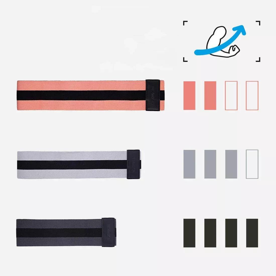 Strength Training Resistance Band Glute Band, Hard, Grey, No Color, large image number 9