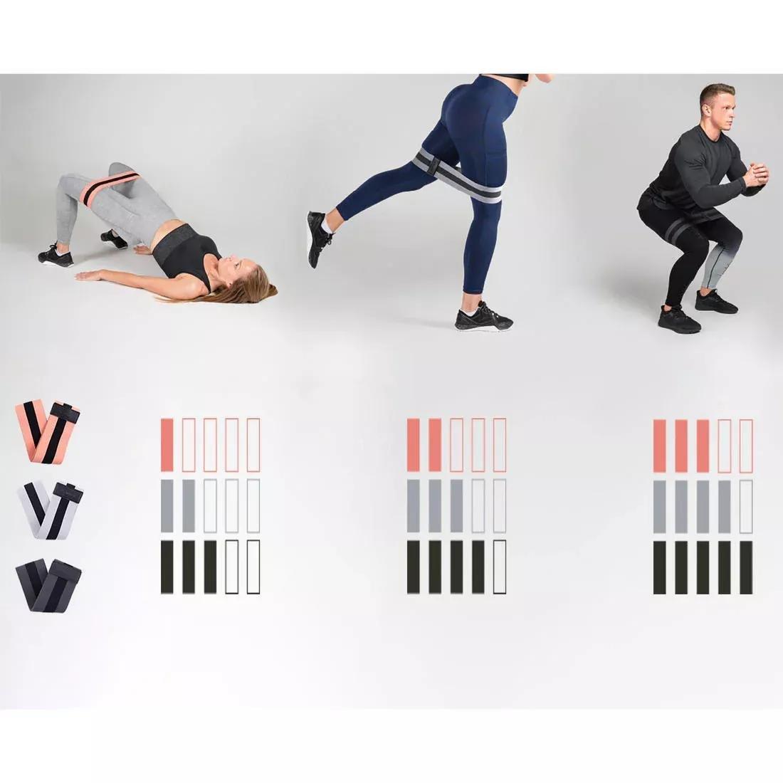 Strength Training Resistance Band Glute Band, Hard, Grey, No Color, large image number 10