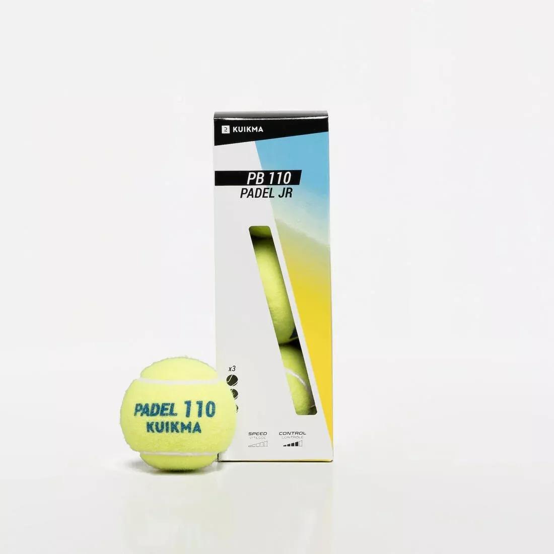 YELLOW Junior Padel Ball PB 110, No Color, large image number 1