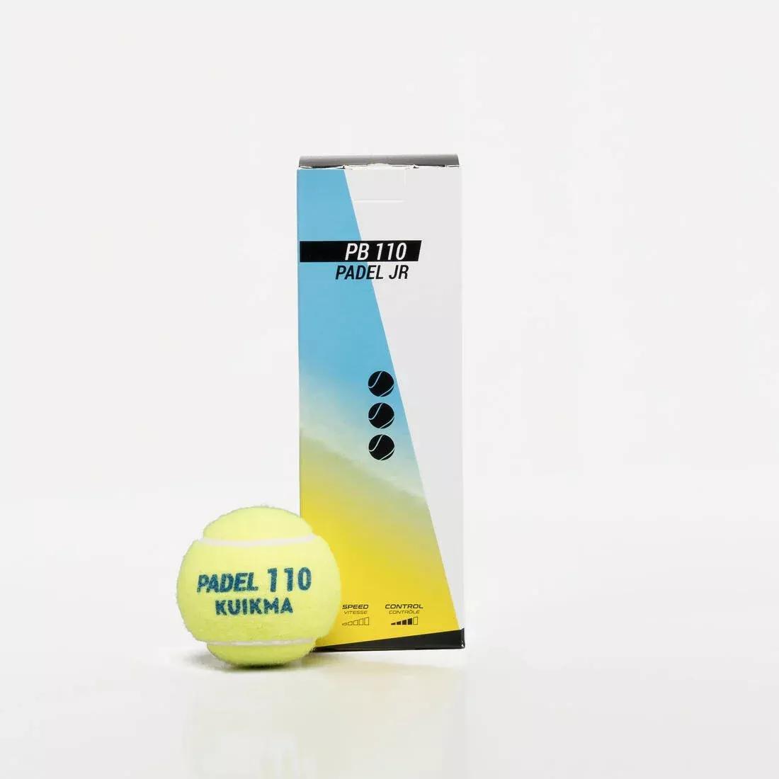 YELLOW Junior Padel Ball PB 110, No Color, large image number 2