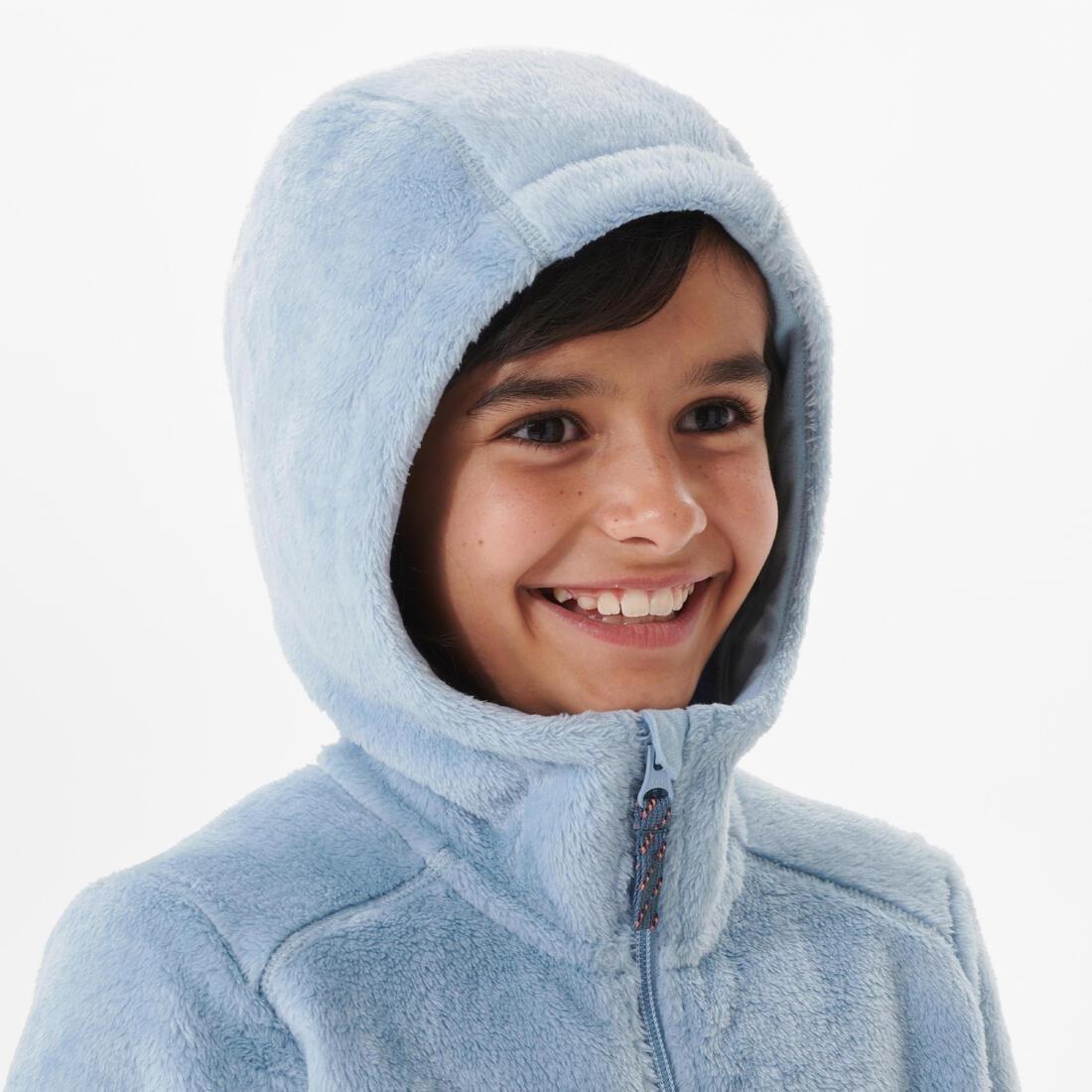 Kids Unisex Warm Hiking Fleece Jacket - MH500 Aged 7-15, Blue, No Color, large image number 3