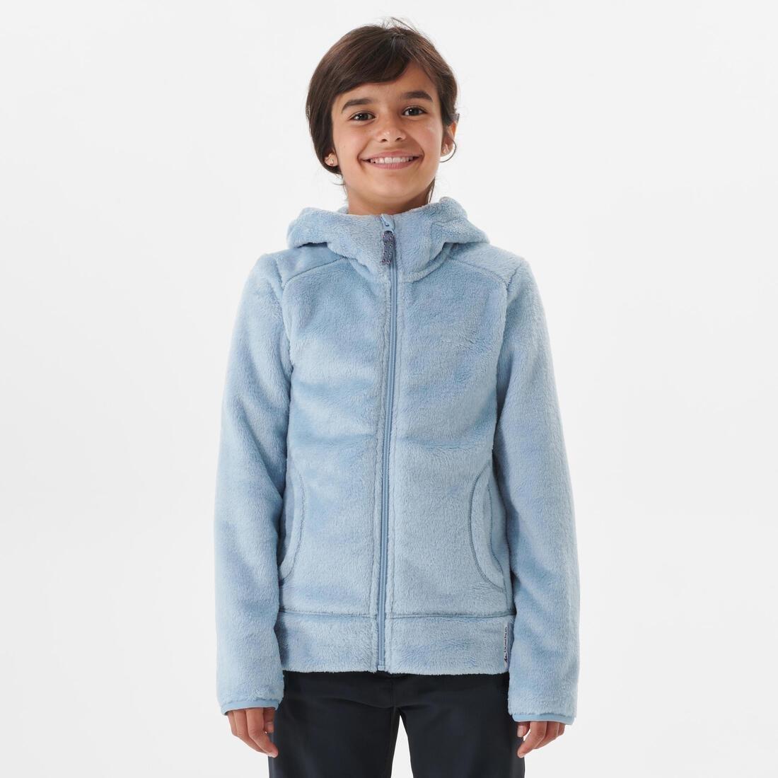 Kids Unisex Warm Hiking Fleece Jacket - MH500 Aged 7-15, Blue, No Color, large image number 7
