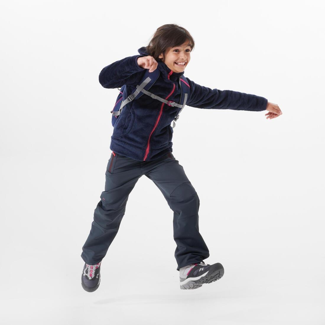 Kids Unisex Warm Hiking Fleece Jacket - MH500 Aged 7-15, Blue, No Color, large image number 8