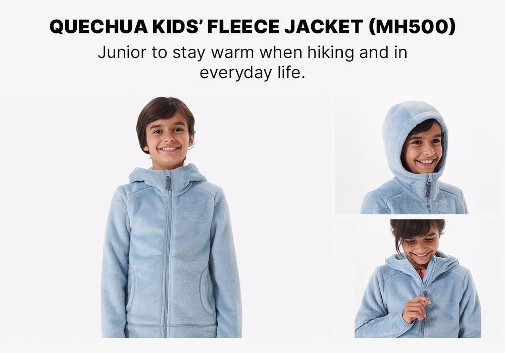 Kids Unisex Warm Hiking Fleece Jacket - MH500 Aged 7-15, Blue, No Color, large image number 17