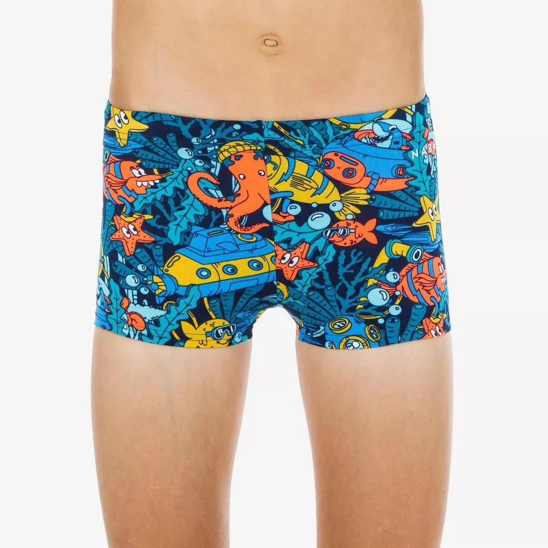FLUO FLAME ORANGE Boy's fitib swimming boxer shorts all city, , medium