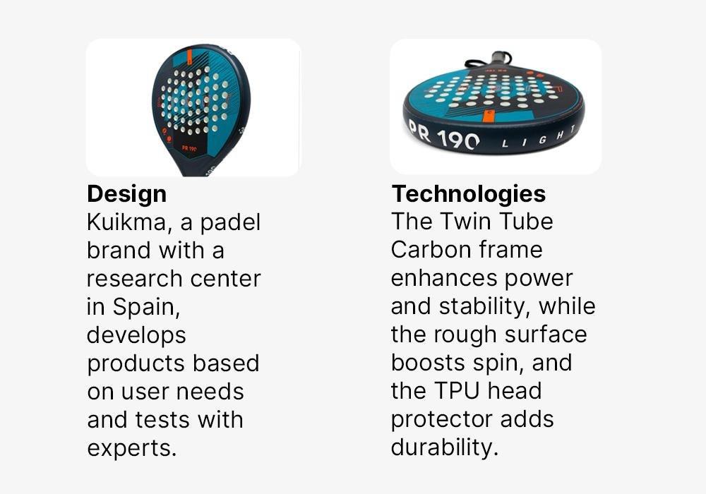 PETROL BLUE Kids' Padel Racket PR 190, No Color, medium