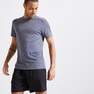 DOMYOS - Technical Fitness T-Shirt 100, Mottled, Steel Grey