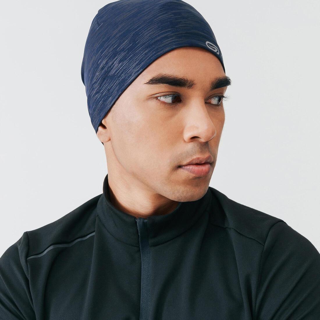 Kiprun Warm+ Unisex Warm Running Hat, Navy, No Color, large image number 0