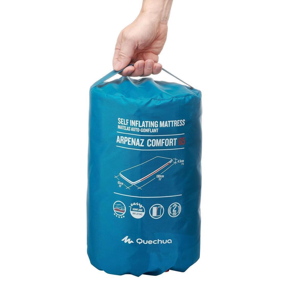 Self-Inflating Camping Mattress Comfort 1 Person, Dark Petrol Blue, No Color, large image number 2