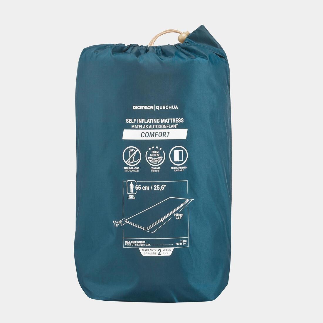 Self-Inflating Camping Mattress Comfort 1 Person, Dark Petrol Blue, No Color, large image number 10