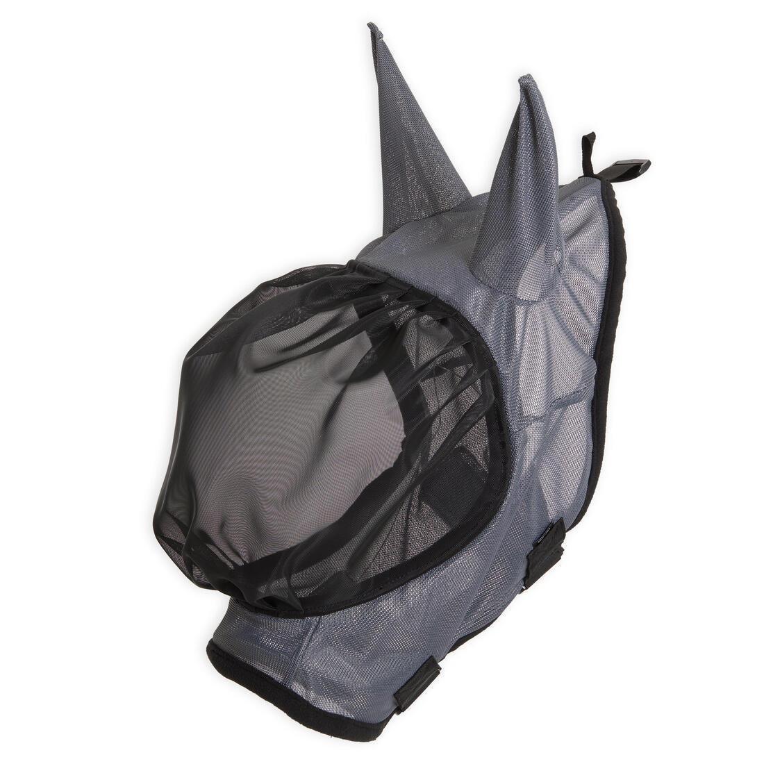 Horse Riding Fly Mask For Horse And Pony - 500, Grey, No Color, medium
