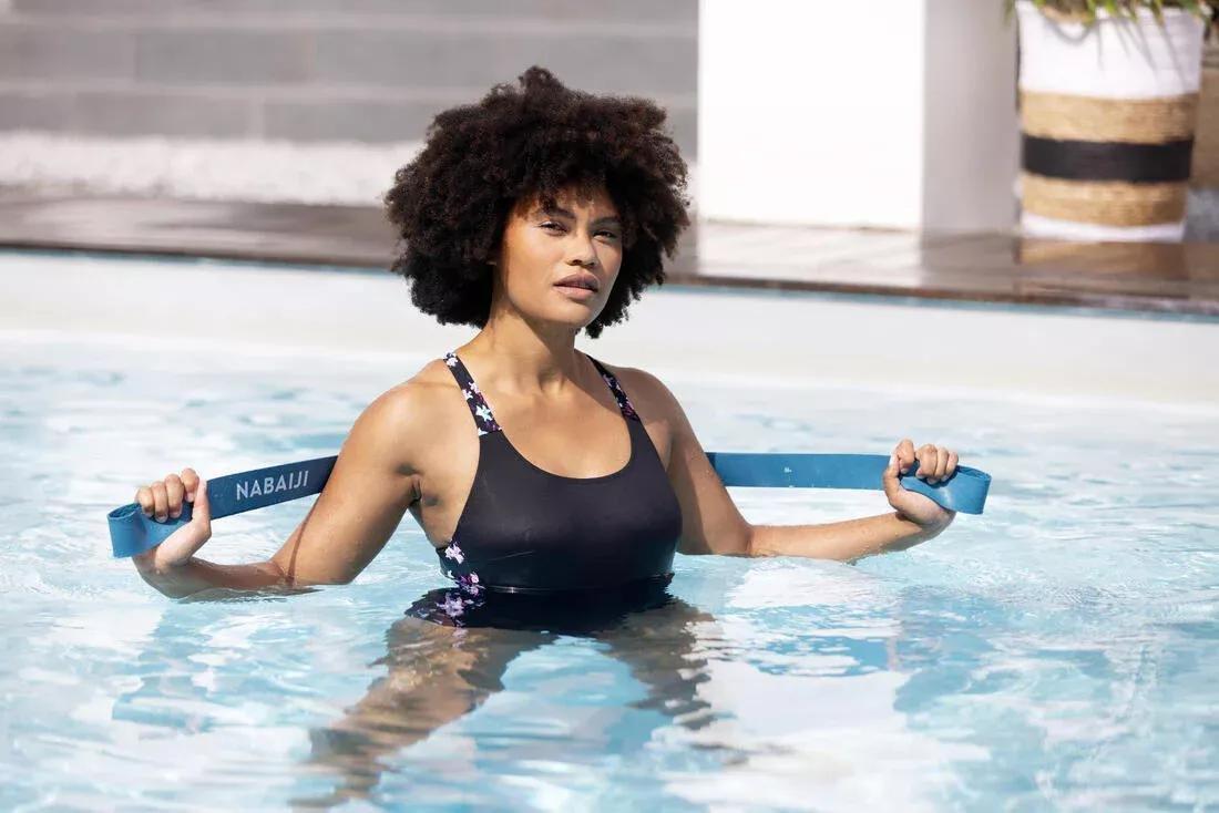 Aquagym Aquatic Elastic Training Band - 25 Kg, Dark Blue, No Color, large image number 4