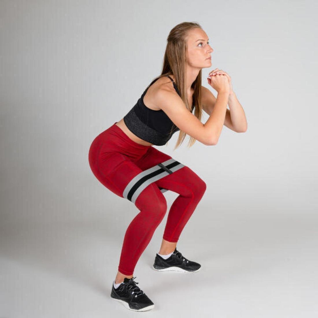 Strength Training Resistance Band Glute Band, Hard, Graphite, No Color, large image number 8