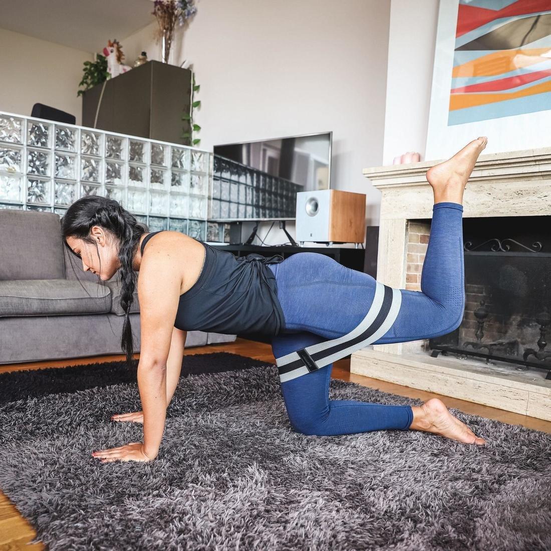 Strength Training Resistance Band Glute Band, Hard, Graphite, No Color, large image number 11