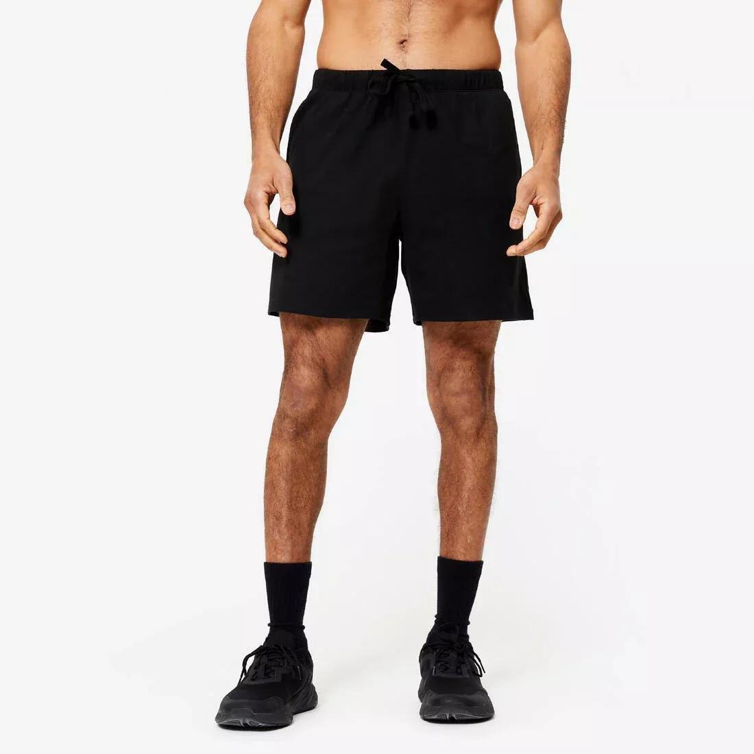 DOMYOS - Men's Fitness Shorts 100, BLACK