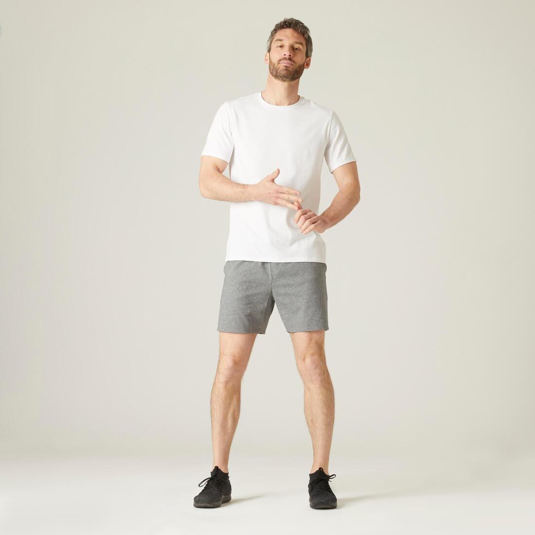 Men's Fitness Shorts 100, grey, , large image number 0