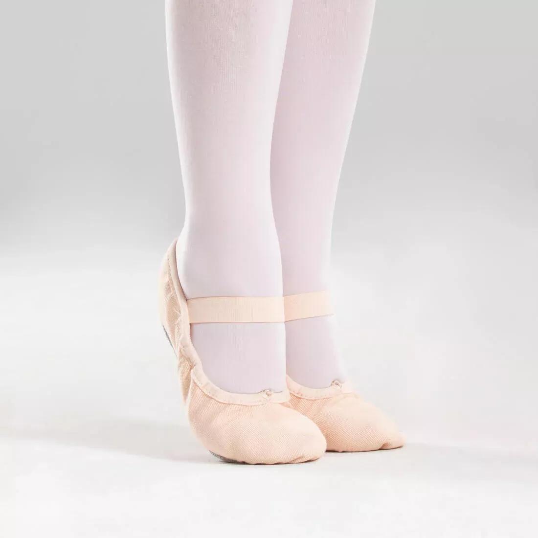 Ballet Full Sole Demi-Pointe Canvas Shoes, Bisque, No Color, large image number 1