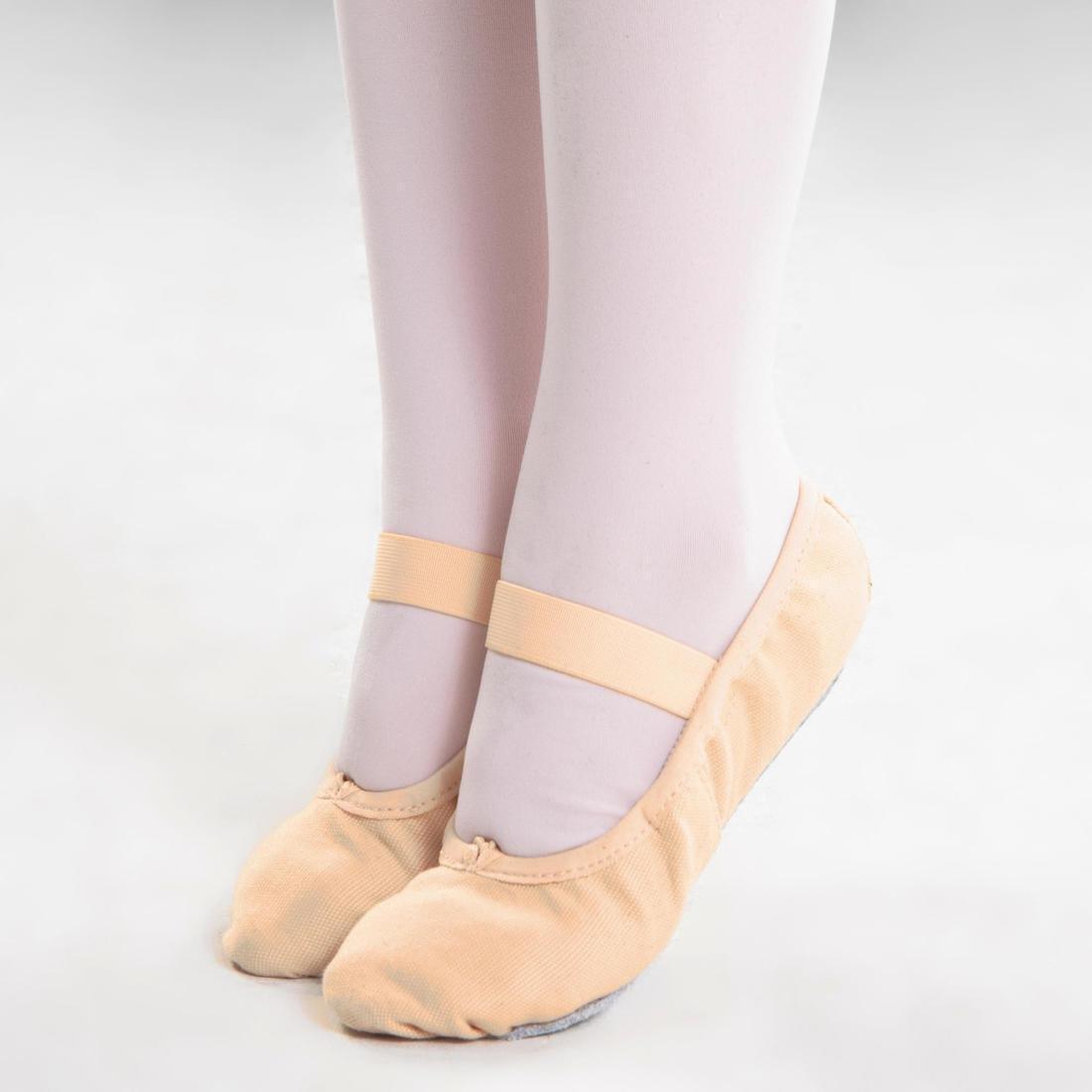 Ballet Full Sole Demi-Pointe Canvas Shoes, Bisque, No Color, large image number 4